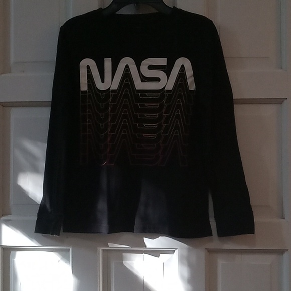 NASA Boy's Long Sleeve Blck Shirt